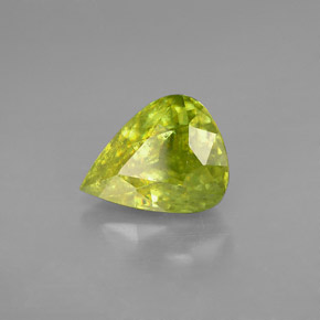 2.47 ct Green Sphene Stone, Natural Sphene in Pear Facet Shape for Sale