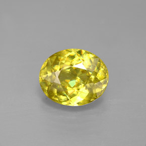 1.83 ct Yellow Sphene Gemstone, Sphene Gem in Oval Facet Shape for Sale.