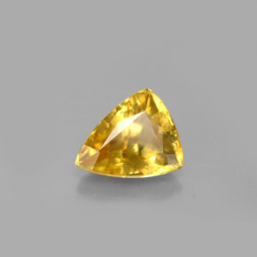 1.52 ct Yellow Sphene Gemstone, Sphene Gem in Trillion Facet Shape for Sale.