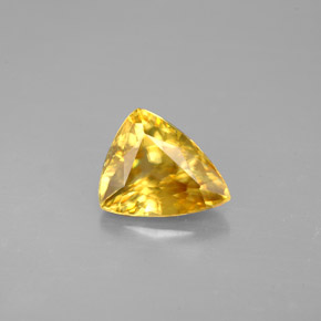 1.52 ct Yellow Sphene Stone, Natural Sphene in Trillion Facet Shape for Sale