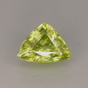 1.09 ct Green Sphene Gemstone, Sphene Gem in Trillion Facet Shape for Sale.