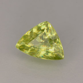 1.09 ct Green Sphene Stone, Natural Sphene in Trillion Facet Shape for Sale