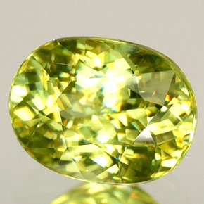 2.12 ct Green Sphene Gemstone, Sphene Gem in Oval Facet Shape for Sale.