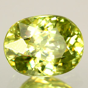 2.12 ct Green Sphene Stone, Natural Sphene in Oval Facet Shape for Sale