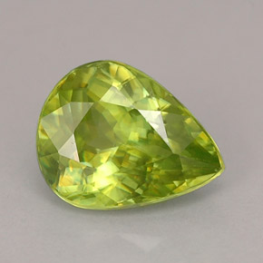 1.26 ct Green Sphene Gemstone, Sphene Gem in Pear Facet Shape for Sale.