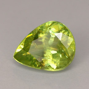1.26 ct Green Sphene Stone, Natural Sphene in Pear Facet Shape for Sale