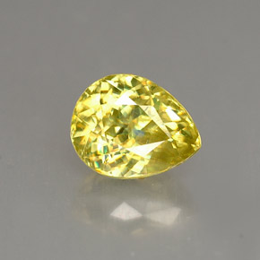 1.46 ct Yellow Sphene Gemstone, Sphene Gem in Pear Facet Shape for Sale.