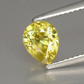 1.46 ct Yellow Sphene Stone, Natural Sphene in Pear Facet Shape for Sale