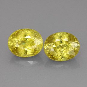 3.48 ct Yellow Sphene Gemstone, Sphene Gem in Oval Facet Shape for Sale.