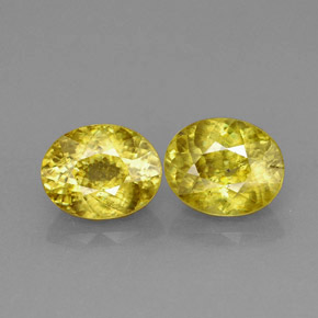 2.48 ct Yellow Sphene Gemstone, Sphene Gem in Oval Facet Shape for Sale.