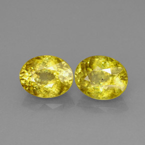 2.48 ct Yellow Sphene Stone, Natural Sphene in Oval Facet Shape for Sale