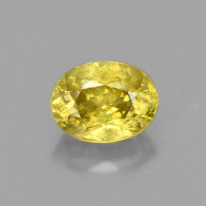 1.28 ct Yellow Sphene Gemstone, Sphene Gem in Oval Facet Shape for Sale.
