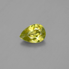 0.82 ct Yellow Sphene Gemstone, Sphene Gem in Pear Facet Shape for Sale.