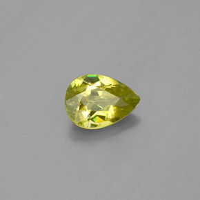 0.82 ct Yellow Sphene Stone, Natural Sphene in Pear Facet Shape for Sale