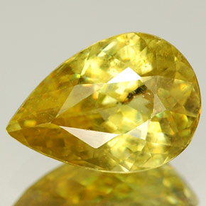1.49 ct Yellow Sphene Gemstone, Sphene Gem in Pear Facet Shape for Sale.