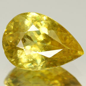 1.49 ct Yellow Sphene Stone, Natural Sphene in Pear Facet Shape for Sale