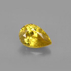 1.53 ct Yellow Sphene Gemstone, Sphene Gem in Pear Facet Shape for Sale.
