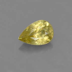 0.99 ct Gold Sphene Gemstone, Sphene Gem in Pear Facet Shape for Sale.