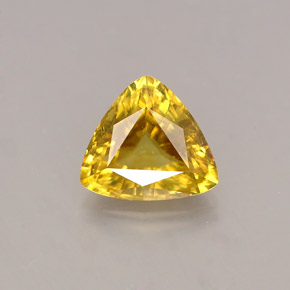 0.94 ct Yellow Sphene Gemstone, Sphene Gem in Trillion Facet Shape for Sale.