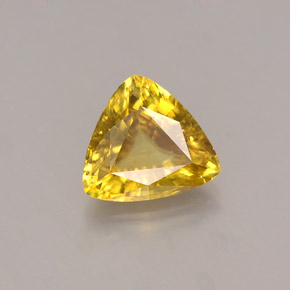 0.94 ct Yellow Sphene Stone, Natural Sphene in Trillion Facet Shape for Sale