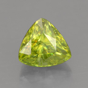 1.46 ct Green Sphene Stone, Natural Sphene in Trillion Facet Shape for Sale