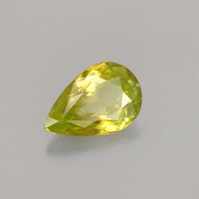 1.18 ct Green Sphene Stone, Natural Sphene in Pear Facet Shape for Sale