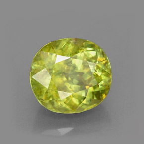 3.15 ct Green Sphene Stone, Natural Sphene in Oval Facet Shape for Sale