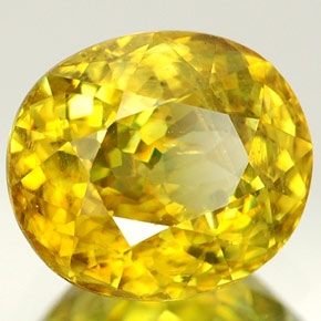 1.94 ct Yellow Sphene Stone, Natural Sphene in Oval Facet Shape for Sale