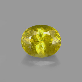 1.74 ct Green Sphene Gemstone, Sphene Gem in Oval Facet Shape for Sale.