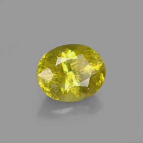 1.74 ct Green Sphene Stone, Natural Sphene in Oval Facet Shape for Sale