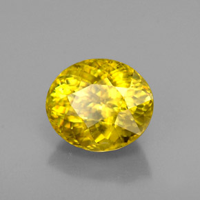 1.12 ct Yellow Sphene Stone, Natural Sphene in Oval Facet Shape for Sale