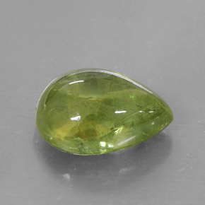 7.93 ct Green Sphene Gemstone, Sphene Gem in Pear Cabochon Shape for Sale.