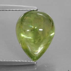 7.93 ct Green Sphene Stone, Natural Sphene in Pear Cabochon Shape for Sale