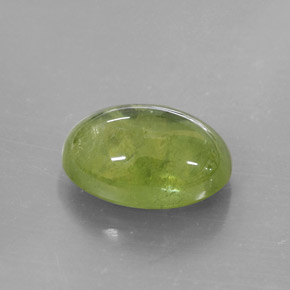 5.68 ct Green Sphene Stone, Natural Sphene in Oval Cabochon Shape for Sale