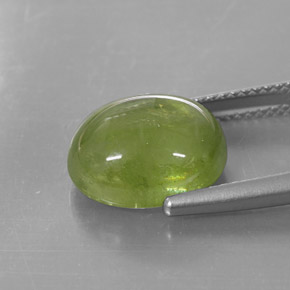 8.07 ct Green Sphene Stone, Natural Sphene in Oval Cabochon Shape for Sale