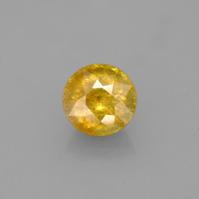1.73 ct Yellow Sphene Gemstone, Sphene Gem in Round Facet Shape for Sale.