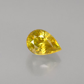 0.98 ct Yellow Sphene Gemstone, Sphene Gem in Pear Facet Shape for Sale.