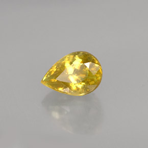 0.98 ct Yellow Sphene Stone, Natural Sphene in Pear Facet Shape for Sale