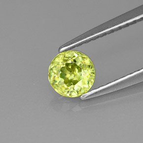 0.47 ct Green Sphene Gemstone, Sphene Gem in Round Facet Shape for Sale.