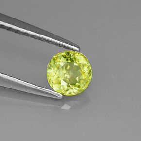 0.47 ct Green Sphene Stone, Natural Sphene in Round Facet Shape for Sale