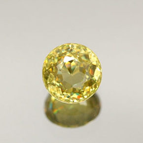 0.36 ct Yellow Sphene Gemstone, Sphene Gem in Round Facet Shape for Sale.