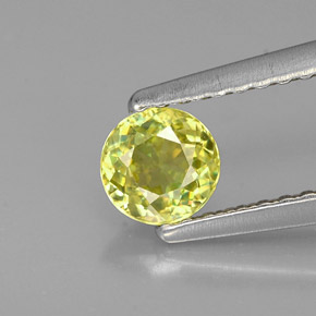 0.40 ct Yellow Sphene Gemstone, Sphene Gem in Round Facet Shape for Sale.