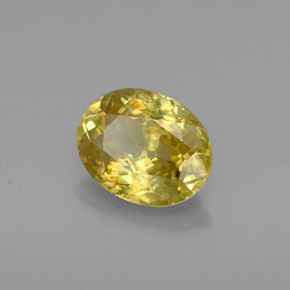 0.92 ct Yellow Sphene Stone, Natural Sphene in Oval Facet Shape for Sale