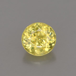 0.78 ct Yellow Sphene Gemstone, Sphene Gem in Round Facet Shape for Sale.