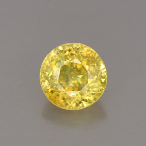 0.80 ct Yellow Sphene Gemstone, Sphene Gem in Round Facet Shape for Sale.