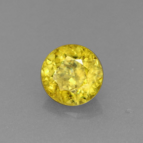 0.69 ct Yellow Sphene Stone, Natural Sphene in Round Facet Shape for Sale