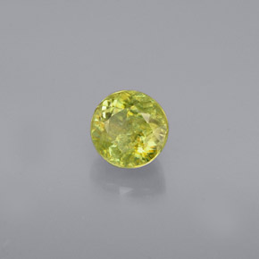 0.75 ct Green Sphene Gemstone, Sphene Gem in Round Facet Shape for Sale.