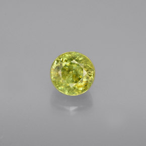 0.75 ct Green Sphene Stone, Natural Sphene in Round Facet Shape for Sale