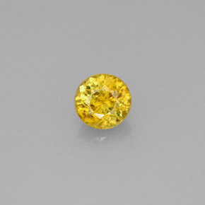 0.56 ct Yellow Sphene Gemstone, Sphene Gem in Round Facet Shape for Sale.