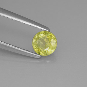0.62 ct Green Sphene Stone, Natural Sphene in Round Facet Shape for Sale